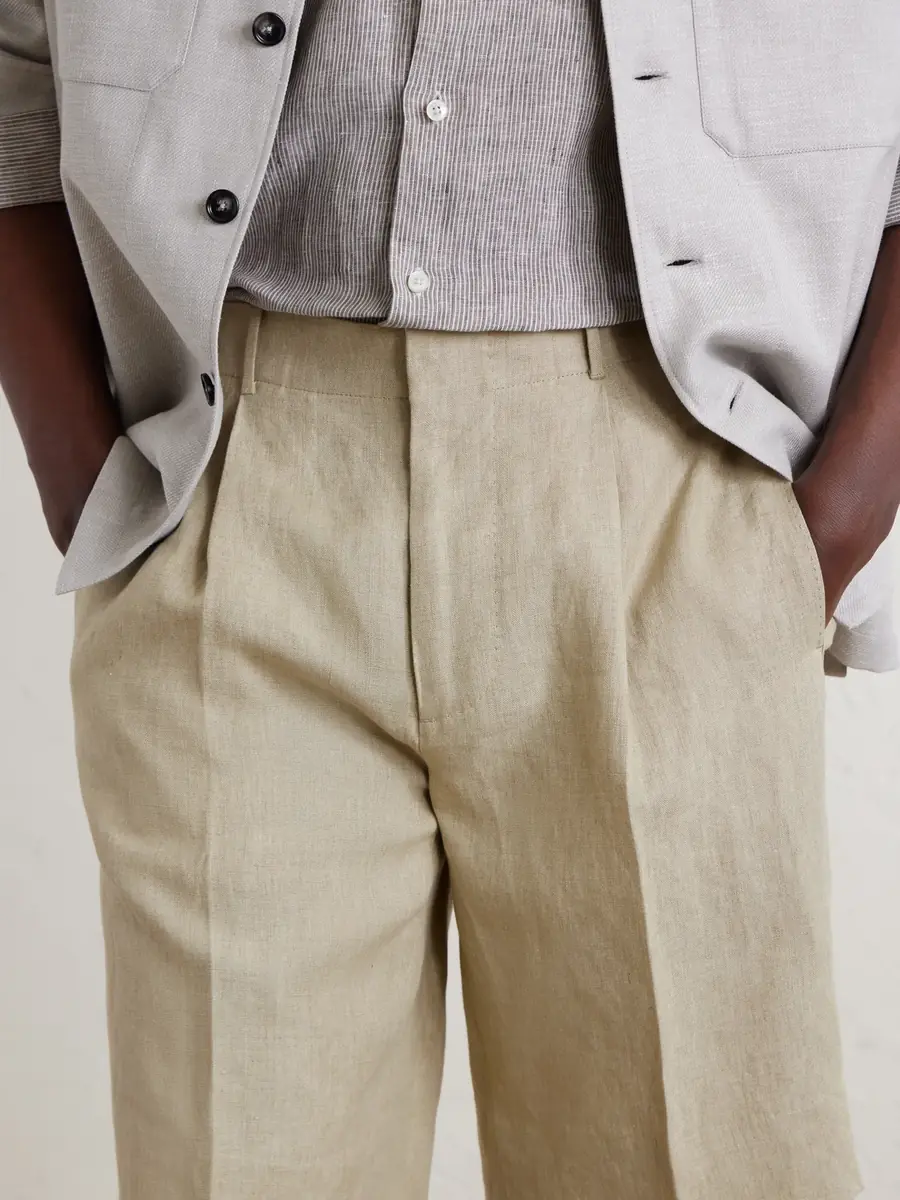 Slowear Incotex Straight-Leg Pleated Linen Shorts - Men | Thumbnail 5 Slowear Incotex Straight-Leg Pleated Linen Shorts - Men | Thumbnail 5