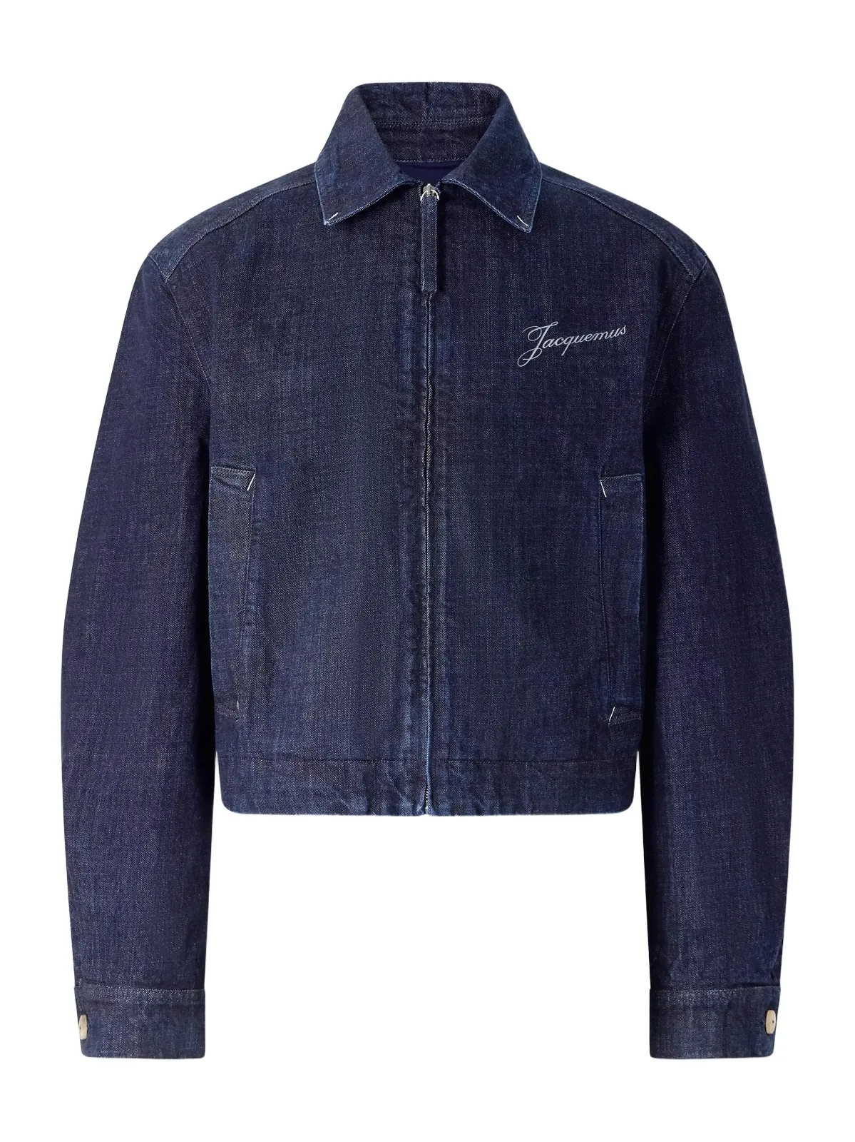 La Veste De-Nîmes Logo-Embroidered Denim Jacket - Men La Veste De-Nîmes Logo-Embroidered Denim Jacket - Men