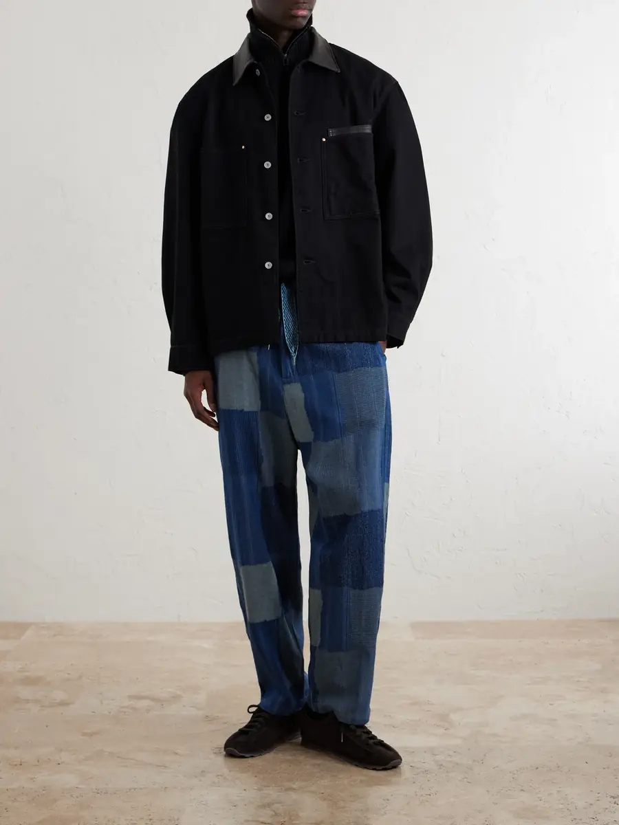 KAPITAL Tugihagi Straight-Leg Patchwork Cotton Drawstring Trousers - Men | Thumbnail 2 KAPITAL Tugihagi Straight-Leg Patchwork Cotton Drawstring Trousers - Men | Thumbnail 2