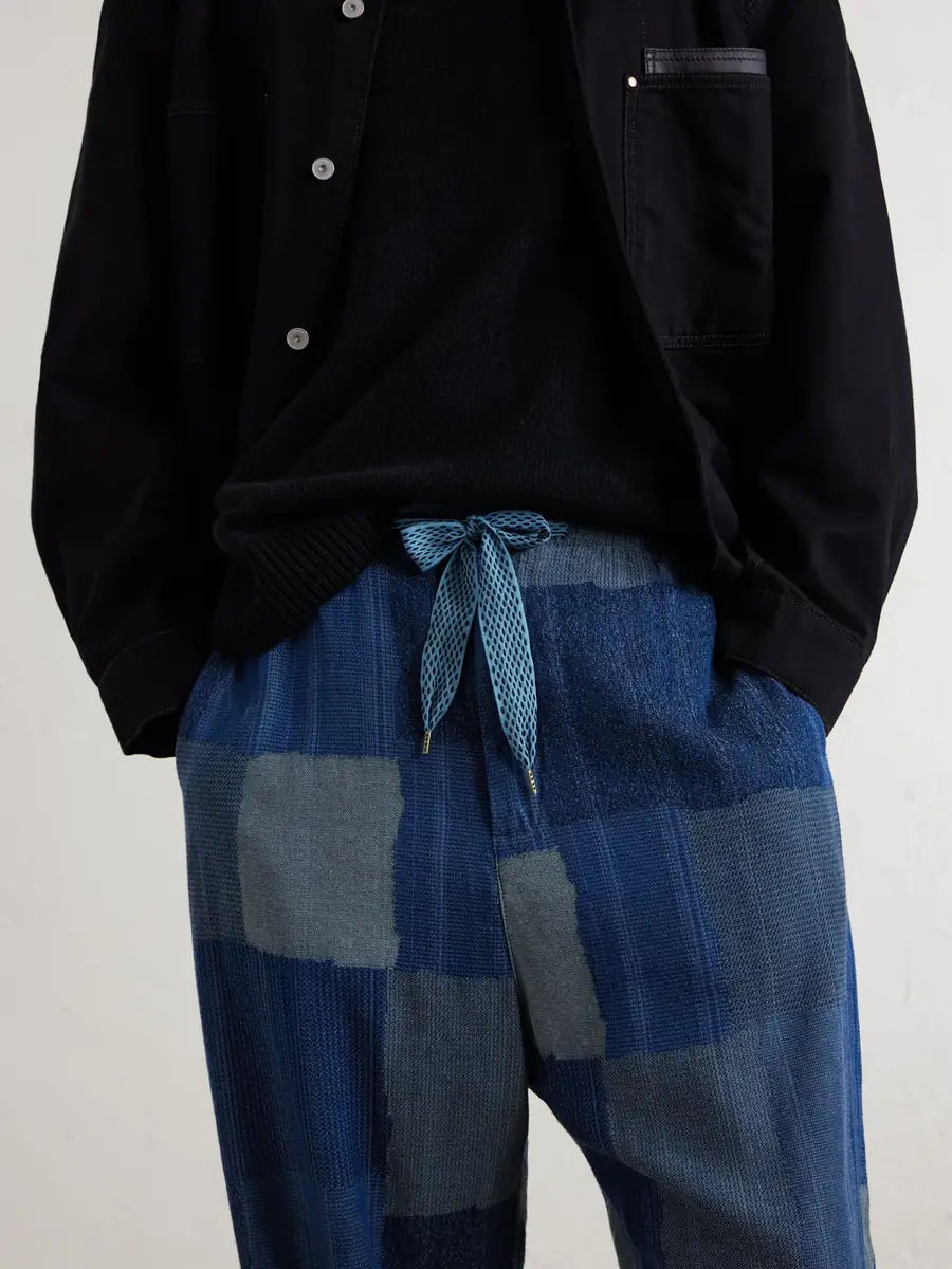 KAPITAL Tugihagi Straight-Leg Patchwork Cotton Drawstring Trousers - Men | Thumbnail 5 KAPITAL Tugihagi Straight-Leg Patchwork Cotton Drawstring Trousers - Men | Thumbnail 5