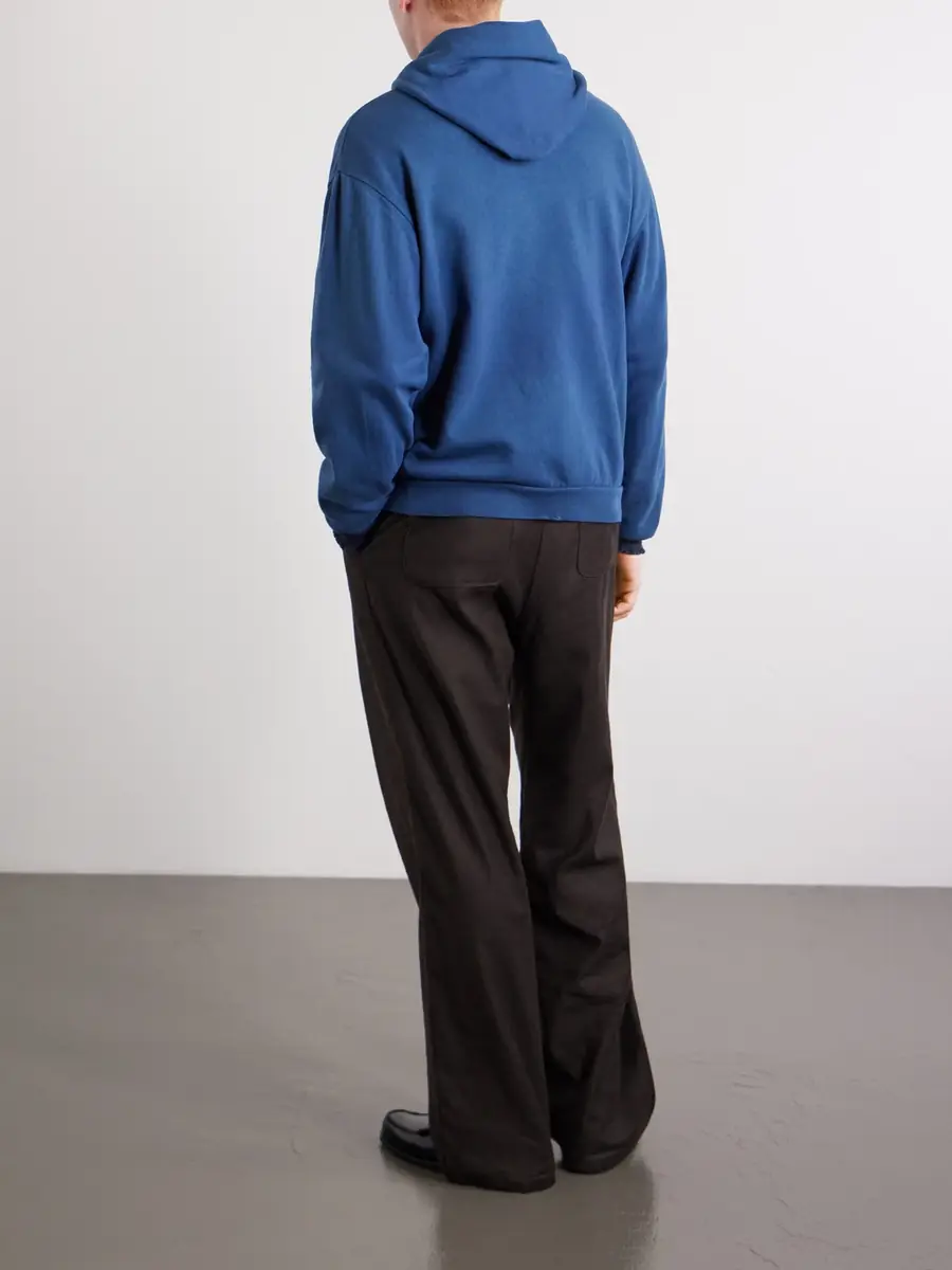 A.PRESSE Distressed Cotton-Jersey Zip-Up Hoodie - Men | Thumbnail 4