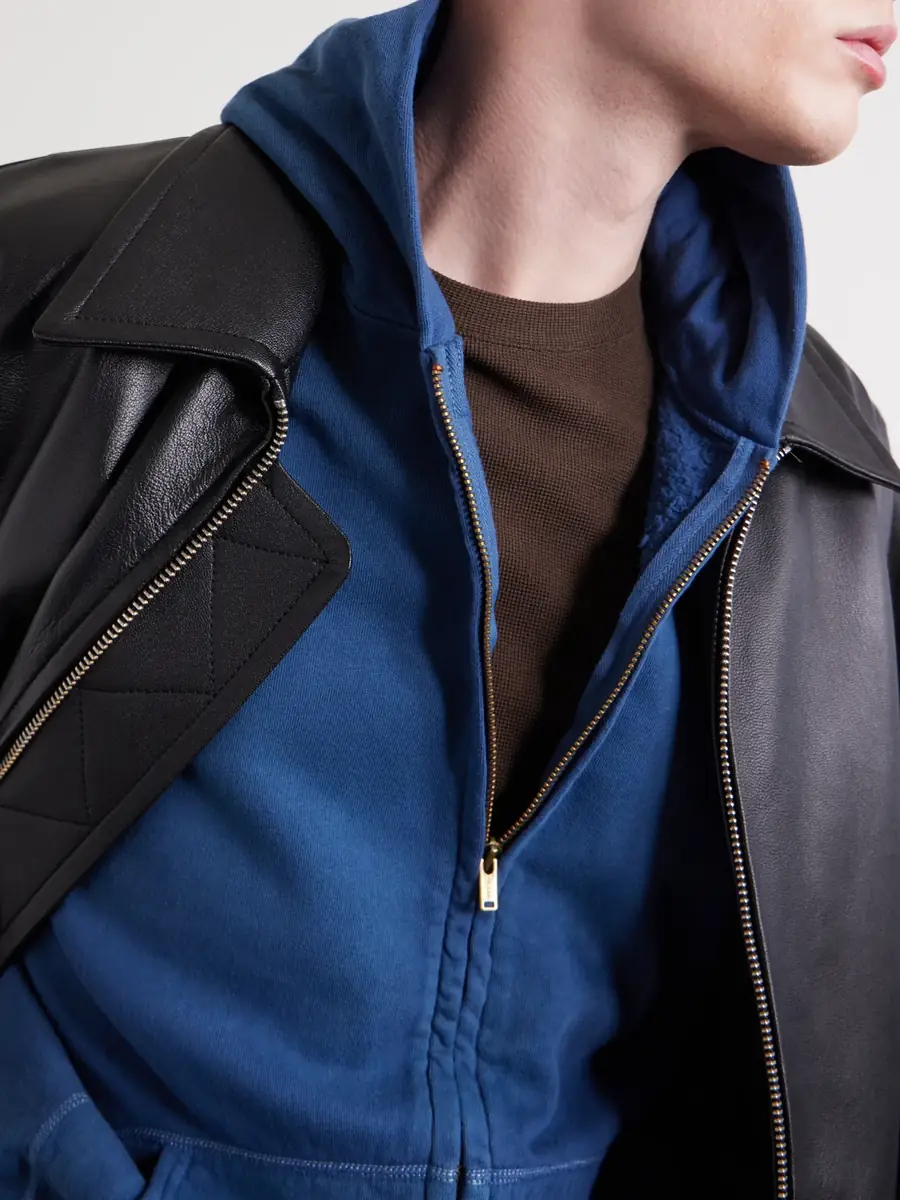 A.PRESSE Distressed Cotton-Jersey Zip-Up Hoodie - Men | Thumbnail 5