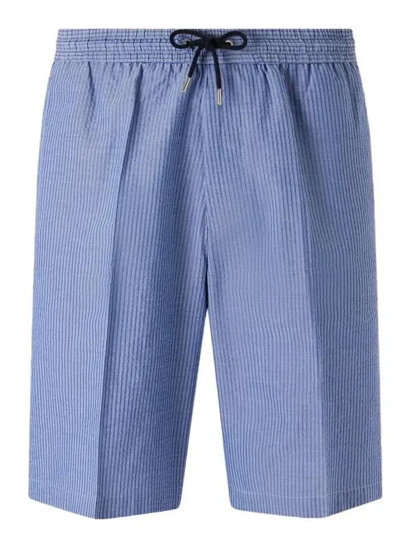 Paul Smith Straight-Leg Striped Cotton-Seersucker Drawstring Shorts - Men | Thumbnail 1 Paul Smith Straight-Leg Striped Cotton-Seersucker Drawstring Shorts - Men | Thumbnail 1