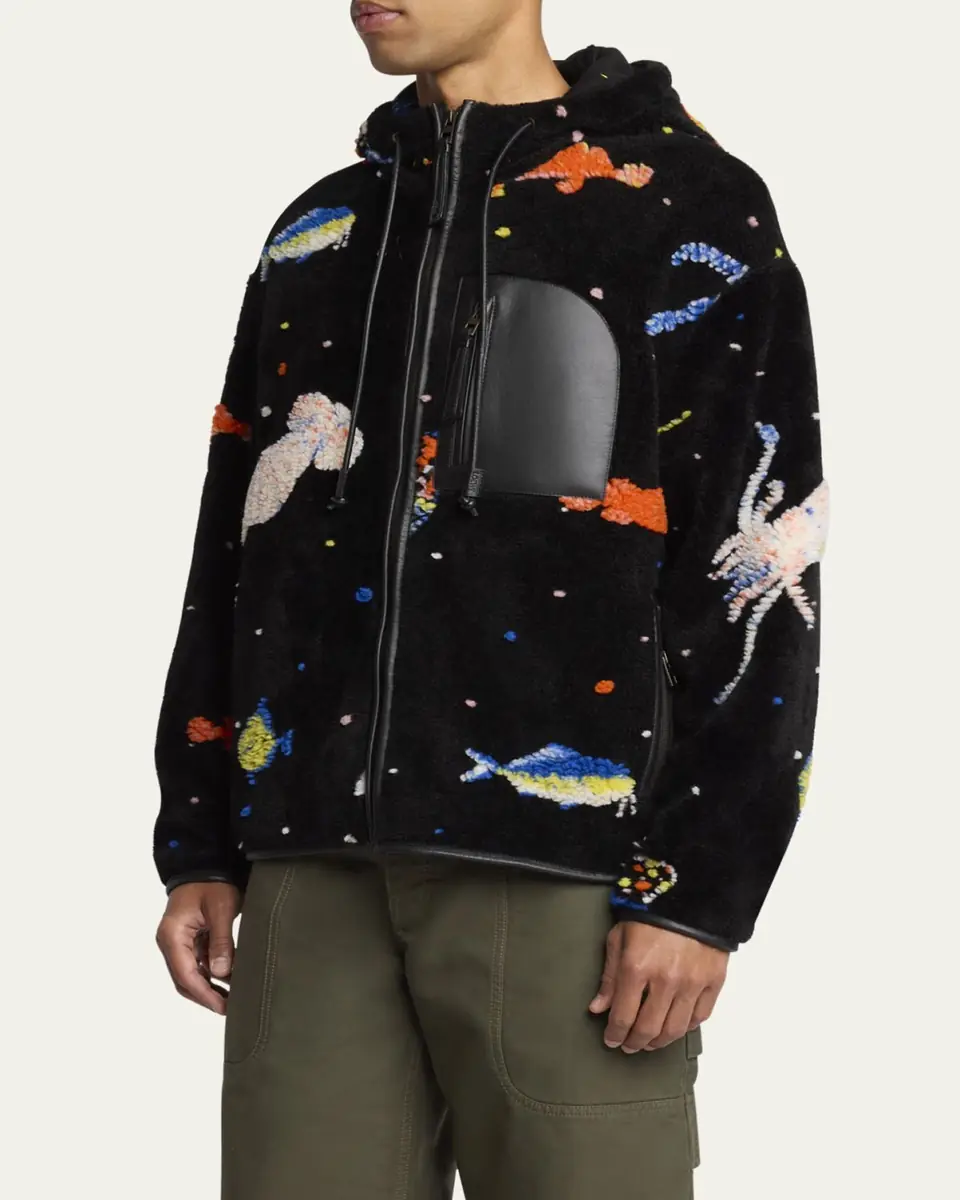 Loewe Men's Deep Sea Fleece Hooded Jacket | Thumbnail 4 Loewe Men's Deep Sea Fleece Hooded Jacket | Thumbnail 4
