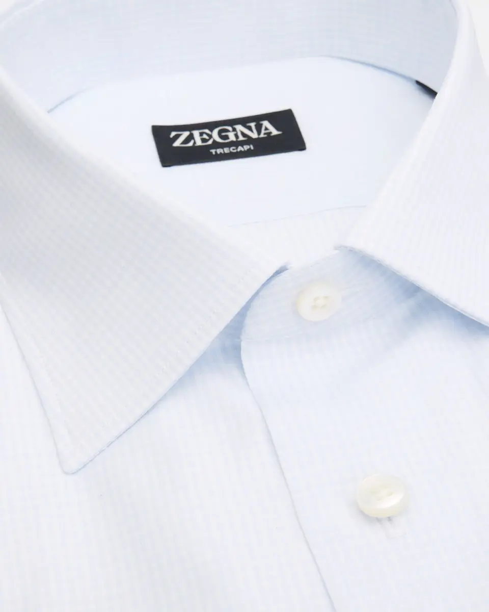 Zegna Men's Micro-Check Trecapi Cotton Dress Shirt | Thumbnail 2 Zegna Men's Micro-Check Trecapi Cotton Dress Shirt | Thumbnail 2