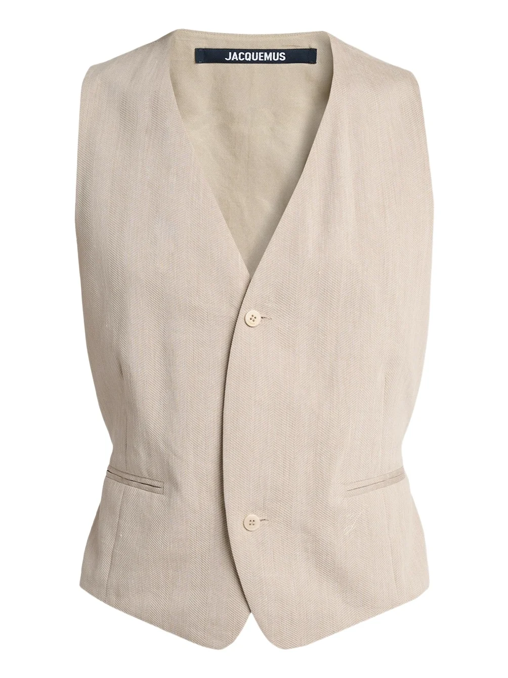 Men's Herringbone Linen-Blend Vest