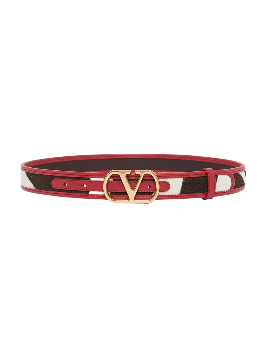 Valentino Garavani VLogo Signature Calf Hair Leather Belt