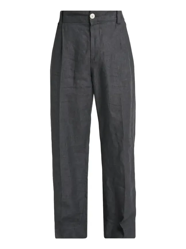 Men's Linen Hairline Stripe Pleated Trousers Men's Linen Hairline Stripe Pleated Trousers