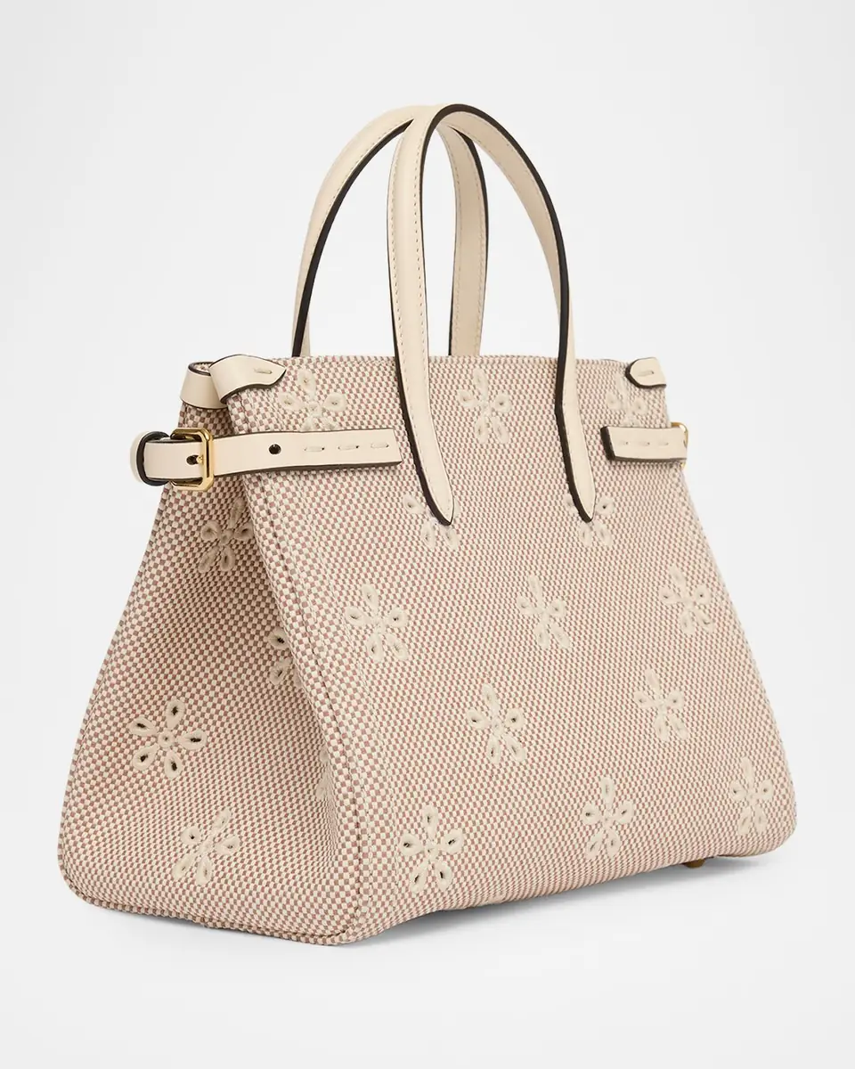 Valentino Garavani Small Eyelet-Embroidered Canvas Tote Bag | Thumbnail 7