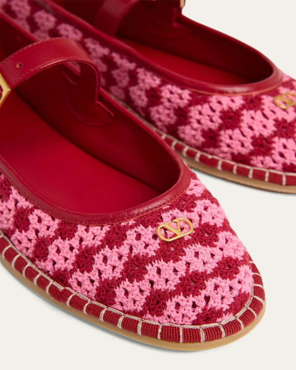 Valentino Garavani Crochet Mary Jane Ballerina Flats | Thumbnail 5