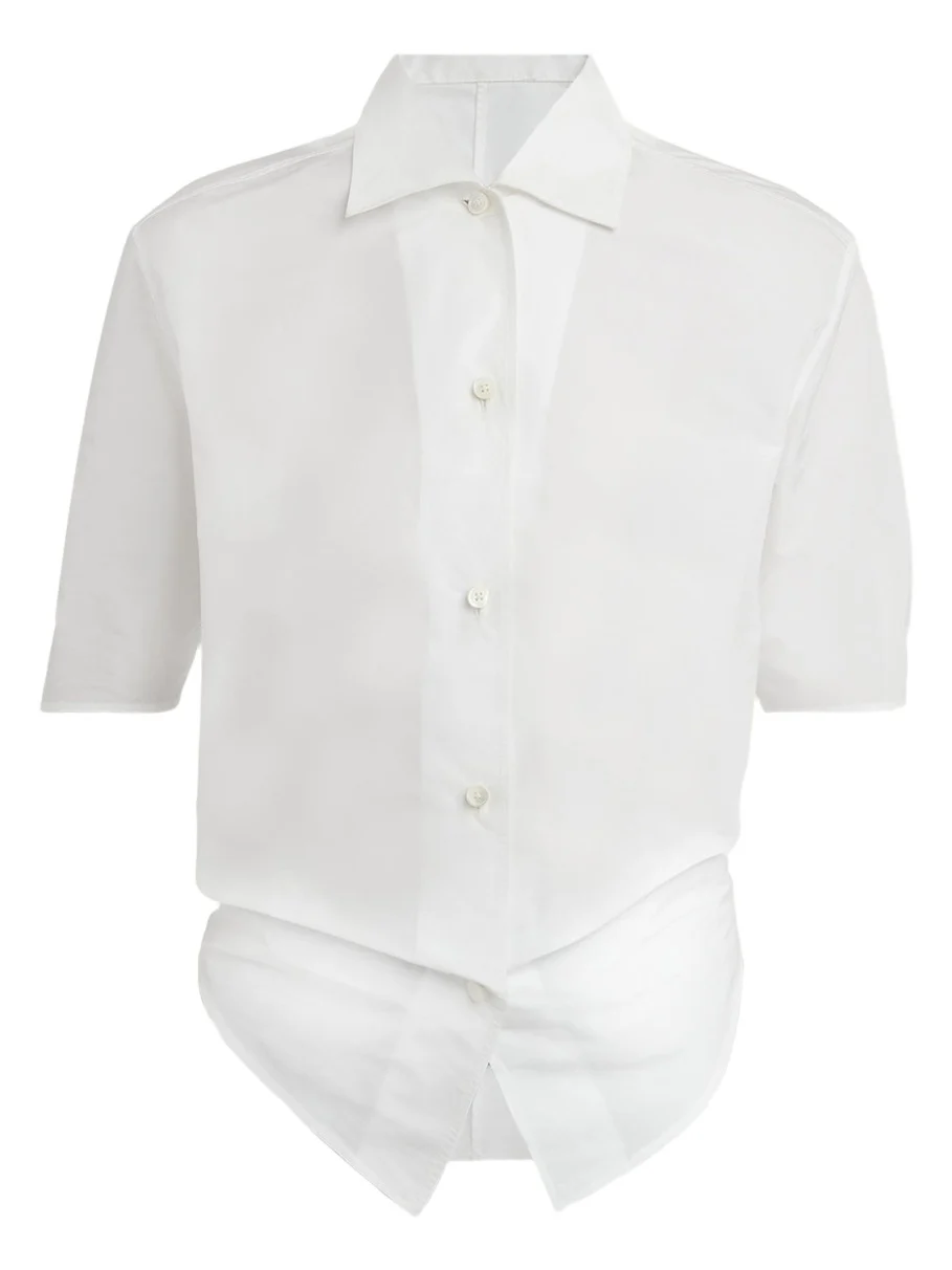 Short-Sleeve Gathered Button-Down Shirt Short-Sleeve Gathered Button-Down Shirt