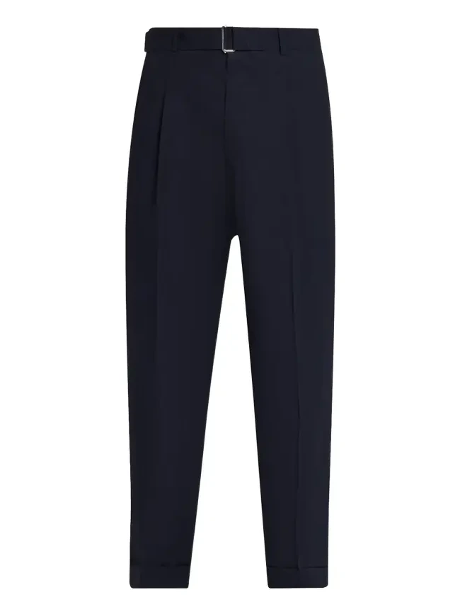 OFFICINE GÉNÉRALE Men's Evan Poplin Belted Wide-Leg Pants