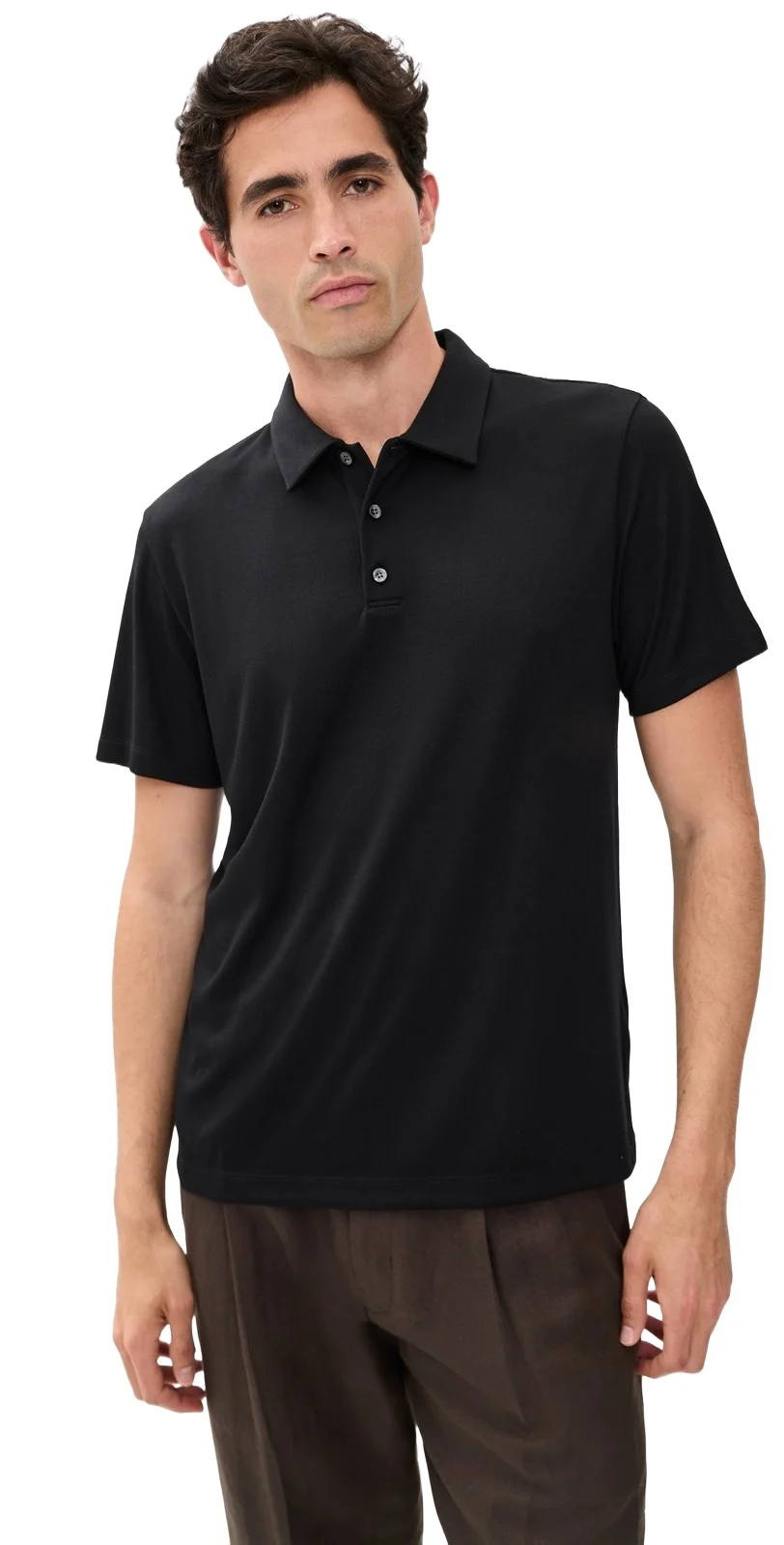 Bron Polo in Modal Jersey Black Bron Polo in Modal Jersey Black