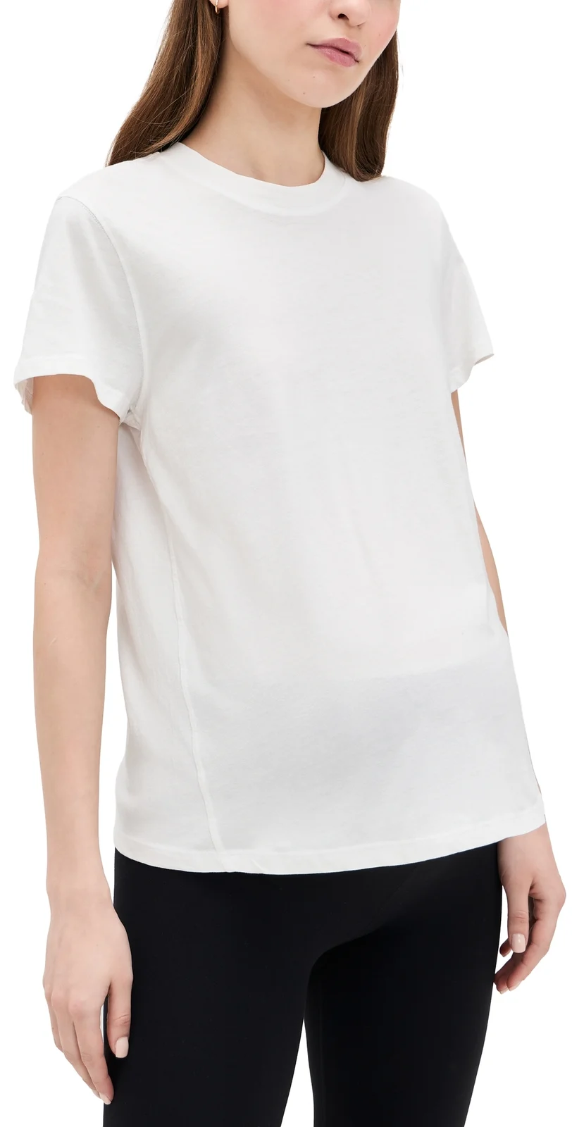 The Washed Cotton Maternity Crew Neck Tee The Washed Cotton Maternity Crew Neck Tee