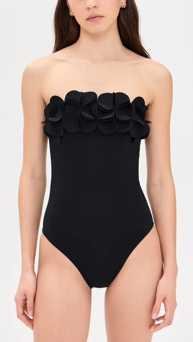 Karla Colletto Tess Bandeau One Piece with Shelf Bra Black | Thumbnail 2
