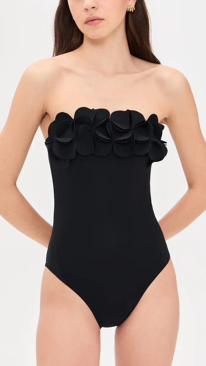 Karla Colletto Tess Bandeau One Piece with Shelf Bra Black | Thumbnail 5