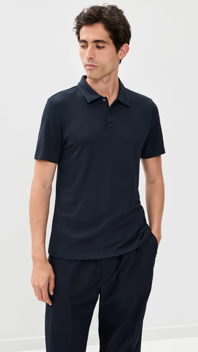 Theory Bron Polo in Modal Jersey Baltic | Thumbnail 2 Theory Bron Polo in Modal Jersey Baltic | Thumbnail 2