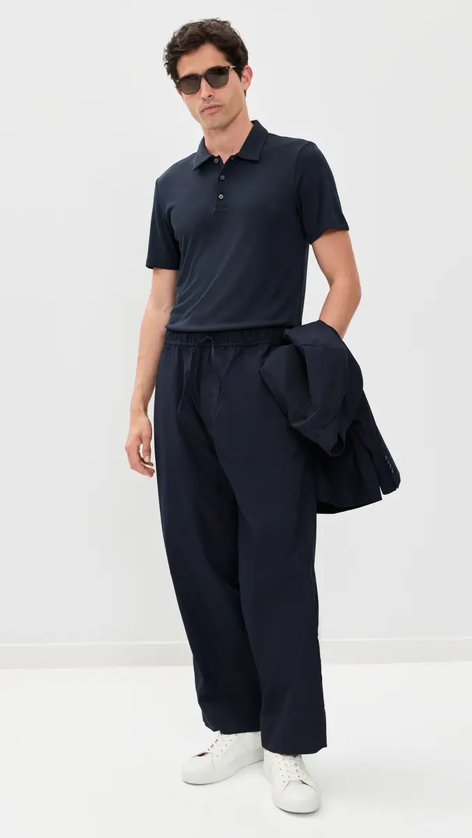 Theory Bron Polo in Modal Jersey Baltic | Thumbnail 5 Theory Bron Polo in Modal Jersey Baltic | Thumbnail 5