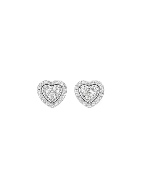 0.635ct Diamond 18K Gold Heart Stud Earrings