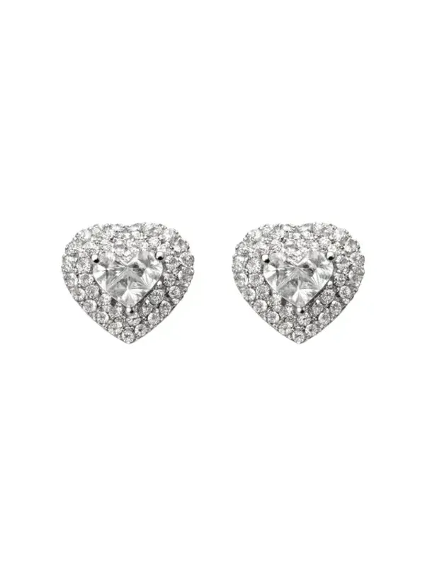 1.253ct Diamond 18K Gold Heart Stud Earrings