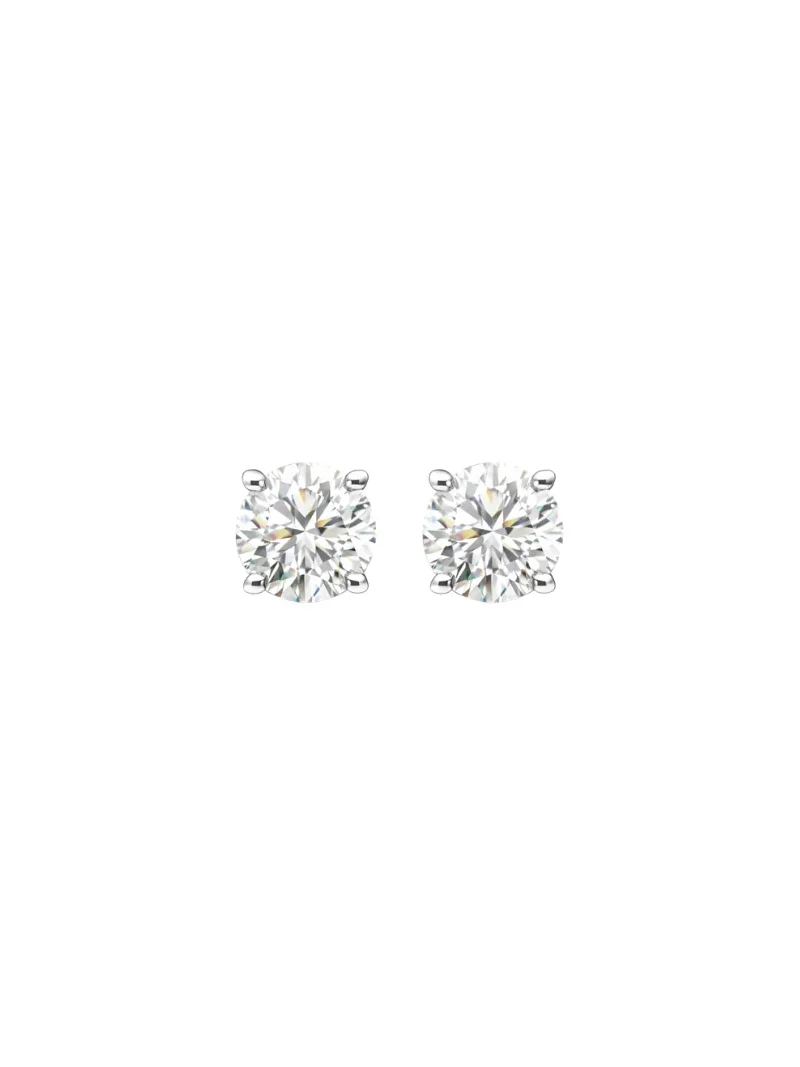 2.06ct Diamond 18K Gold Round Stud Earrings