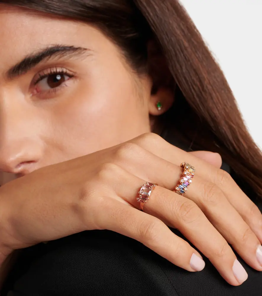 Suzanne Kalan Fireworks 18kt rose gold ring with diamonds and sapphires | Thumbnail 3 Suzanne Kalan Fireworks 18kt rose gold ring with diamonds and sapphires | Thumbnail 3