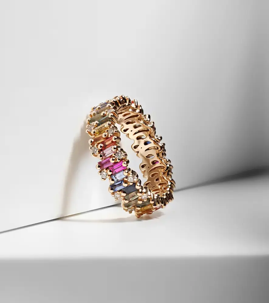 Suzanne Kalan Fireworks 18kt rose gold ring with diamonds and sapphires | Thumbnail 5 Suzanne Kalan Fireworks 18kt rose gold ring with diamonds and sapphires | Thumbnail 5