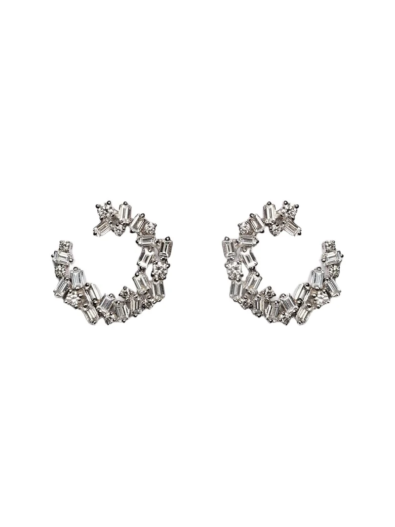 Chloé 18kt white gold hoop earrings with diamonds
