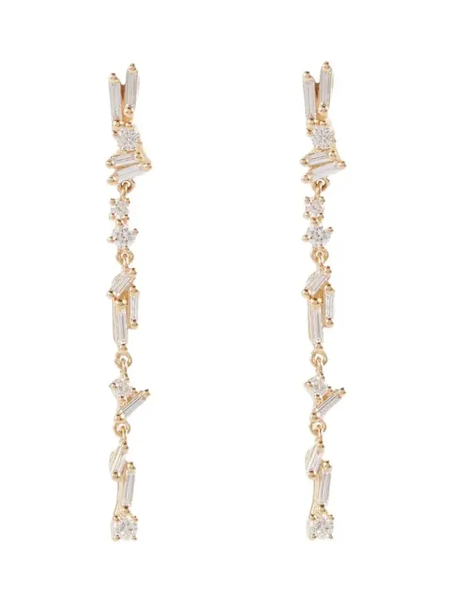 Suzanne Kalan Iva 18kt gold drop earrings with diamonds | Thumbnail 1 Suzanne Kalan Iva 18kt gold drop earrings with diamonds | Thumbnail 1