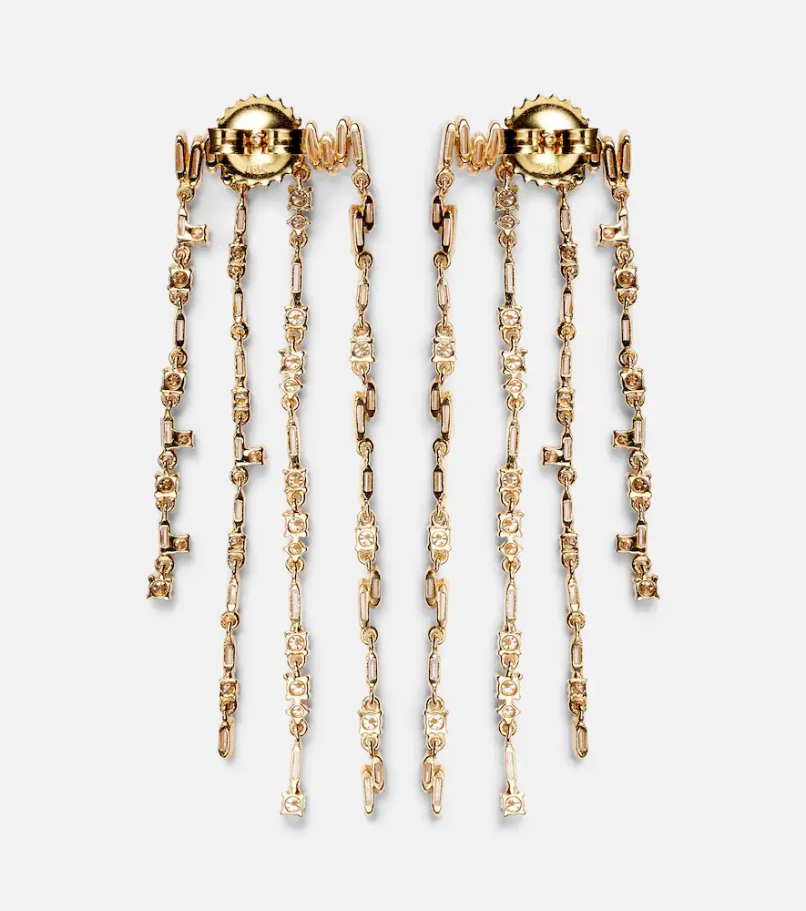 Suzanne Kalan 18kt gold fringe earrings with diamonds | Thumbnail 2 Suzanne Kalan 18kt gold fringe earrings with diamonds | Thumbnail 2