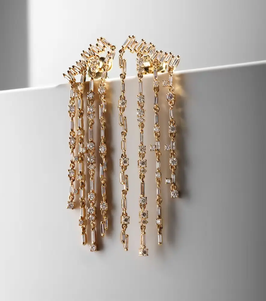 Suzanne Kalan 18kt gold fringe earrings with diamonds | Thumbnail 5 Suzanne Kalan 18kt gold fringe earrings with diamonds | Thumbnail 5