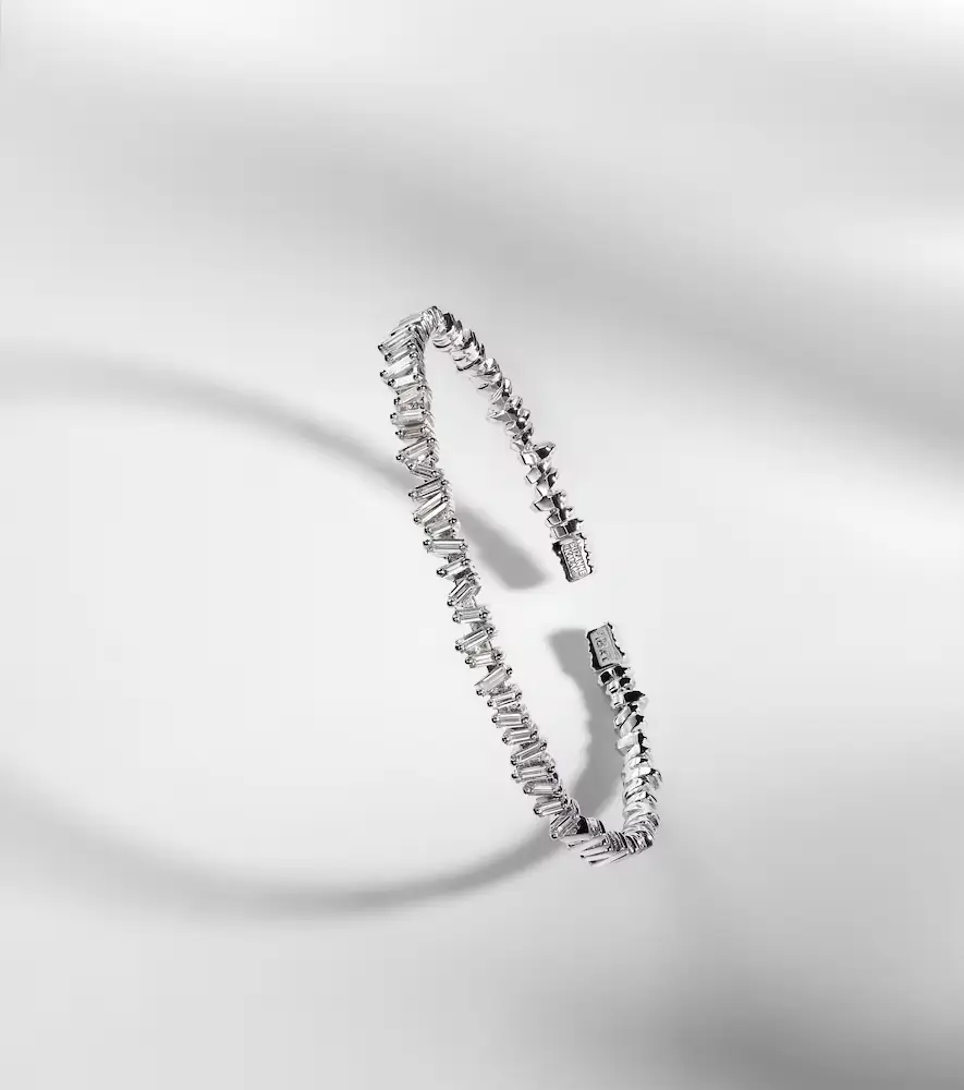 Suzanne Kalan Classic 18kt white gold bangle with diamonds | Thumbnail 3 Suzanne Kalan Classic 18kt white gold bangle with diamonds | Thumbnail 3