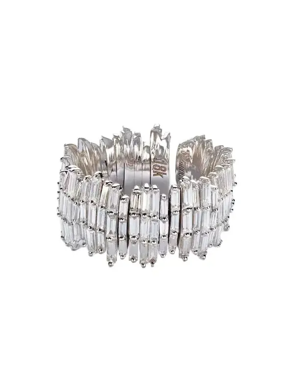 Classic Milli 18kt white gold ring with diamonds