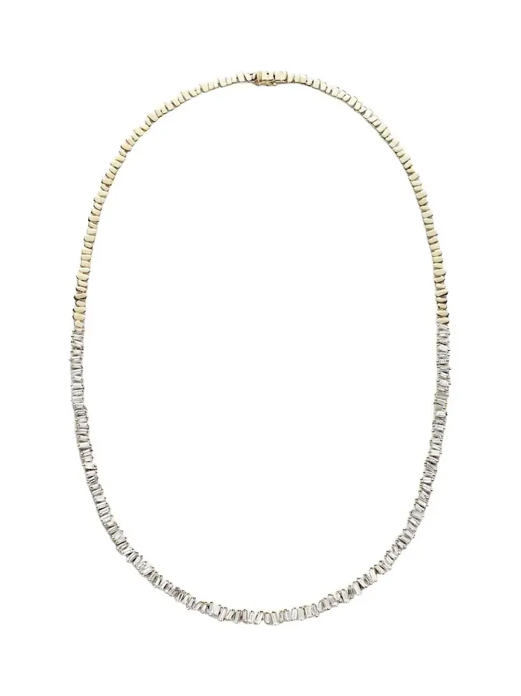 18kt gold tennis necklace with diamonds