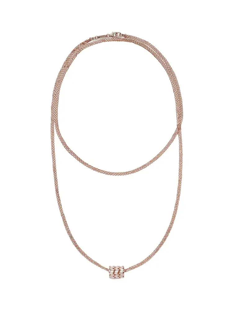 Roundel 18kt rose gold necklace with diamonds Roundel 18kt rose gold necklace with diamonds