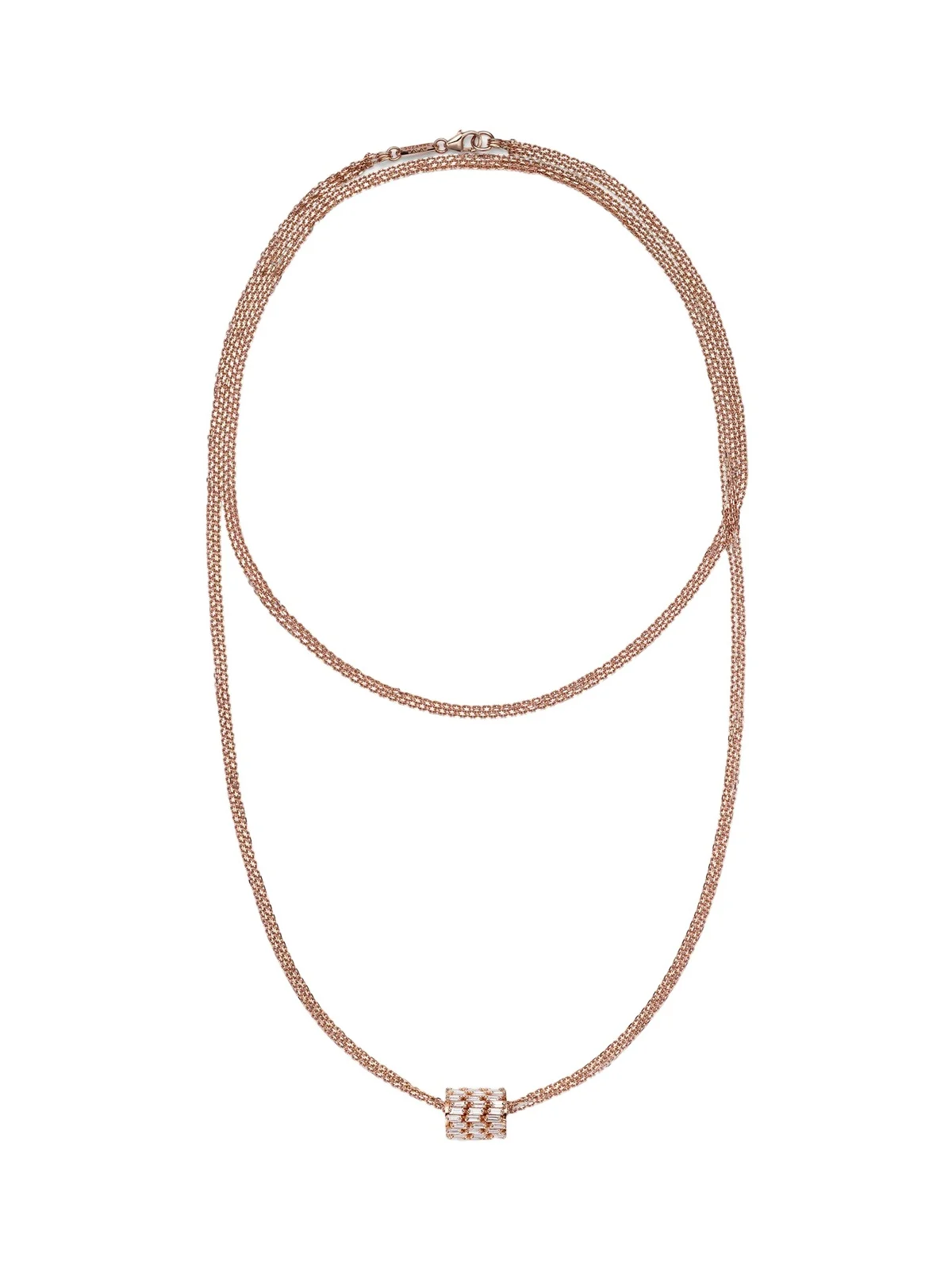 Roundel 18kt rose gold necklace with diamonds