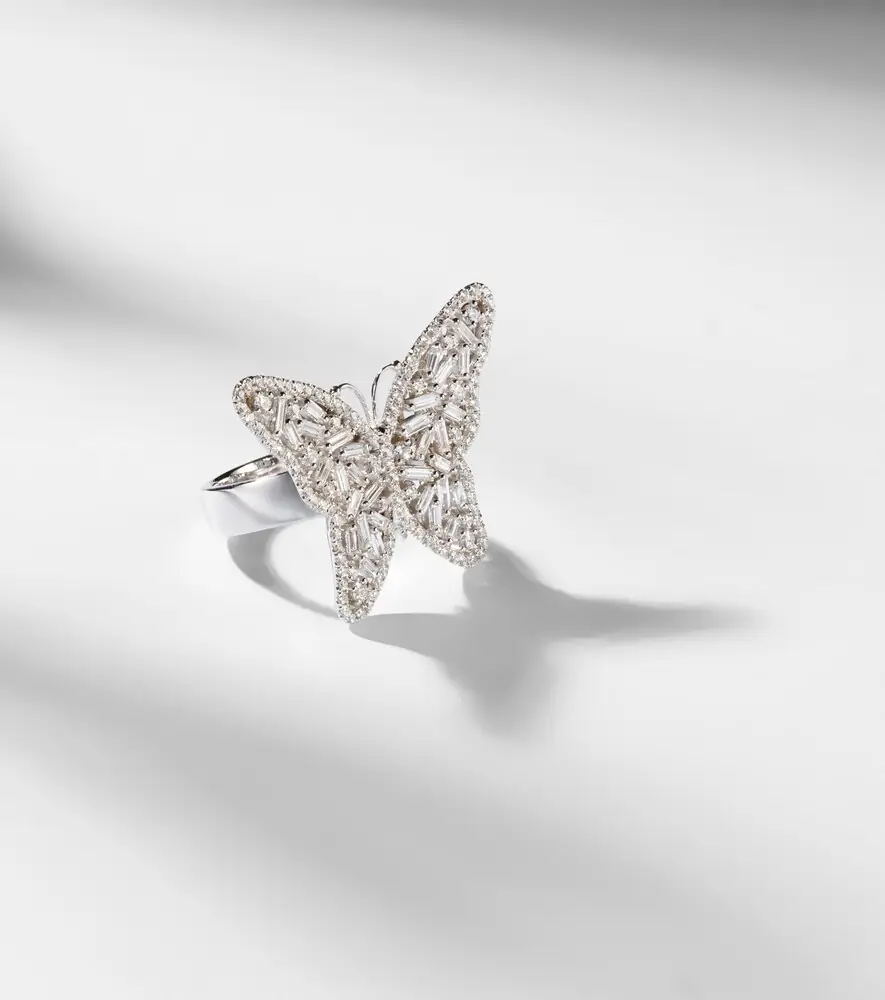 Suzanne Kalan Bold Butterfly Medium 18kt white gold ring with diamonds | Thumbnail 5