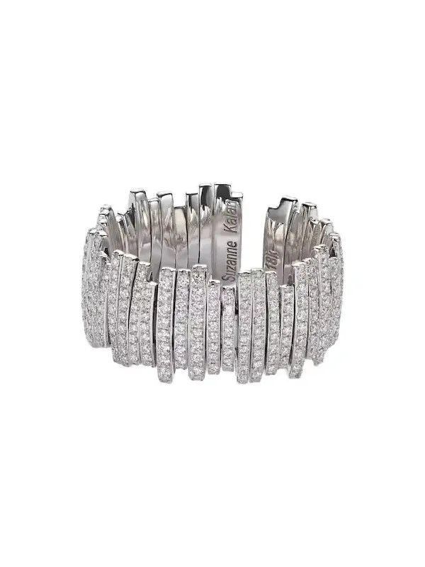 Classic Milli 18kt white gold ring with diamonds