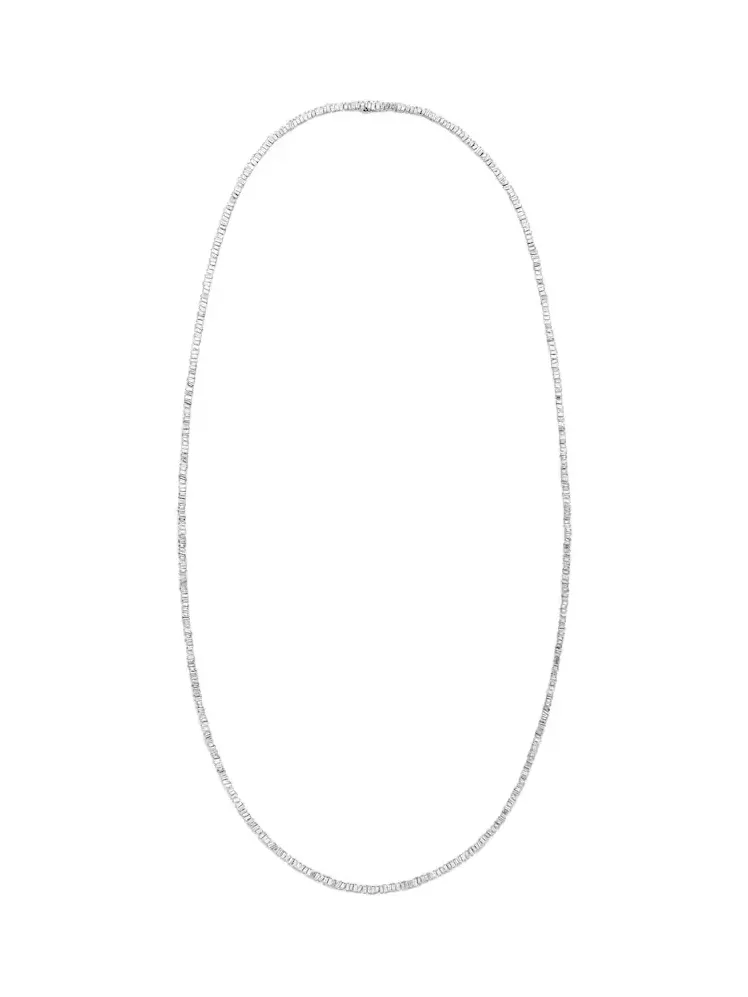 Classic 18kt white gold tennis necklace with diamonds Classic 18kt white gold tennis necklace with diamonds