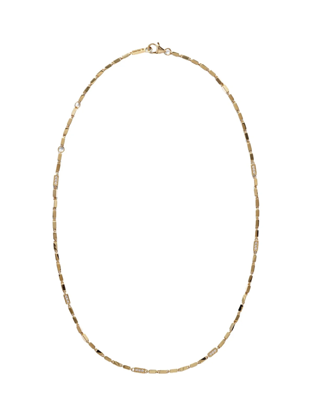 Block-Chain 18kt gold necklace with diamonds Block-Chain 18kt gold necklace with diamonds