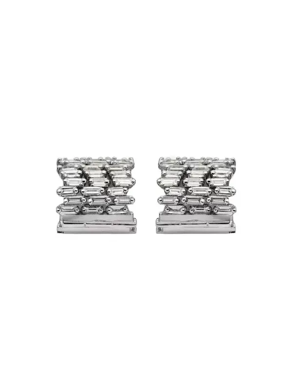 Rondelle 18kt white gold earrings with diamonds Rondelle 18kt white gold earrings with diamonds