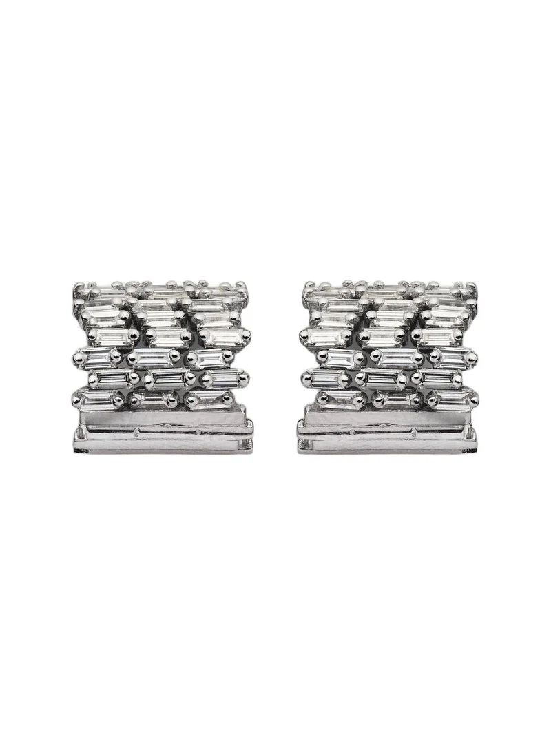 Rondelle 18kt white gold earrings with diamonds Rondelle 18kt white gold earrings with diamonds
