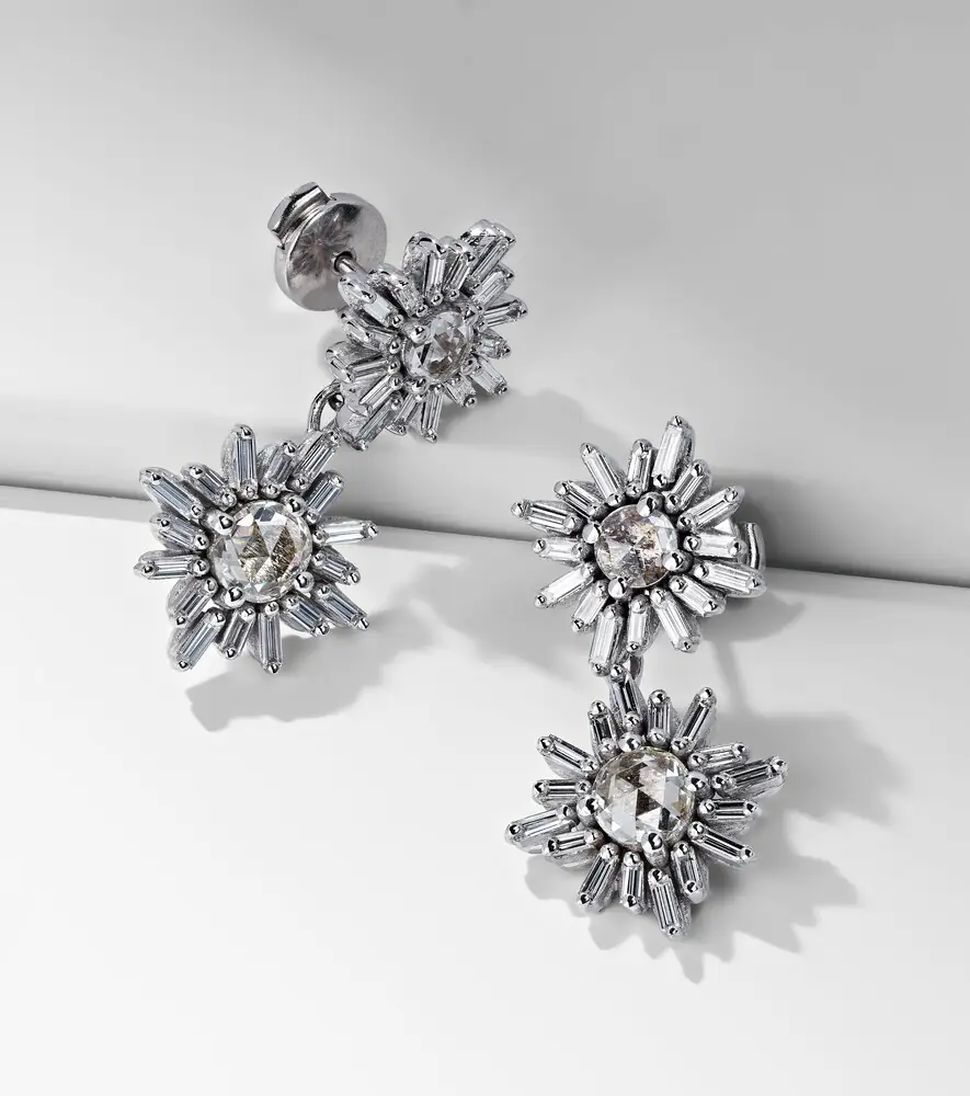 Suzanne Kalan 18kt white gold drop earrings with diamonds | Thumbnail 5 Suzanne Kalan 18kt white gold drop earrings with diamonds | Thumbnail 5
