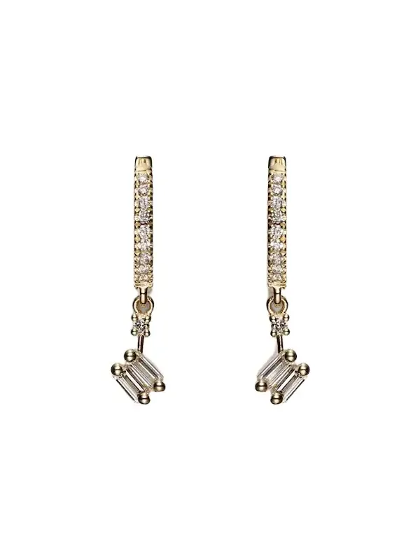 18kt gold drop earrings with diamonds 18kt gold drop earrings with diamonds