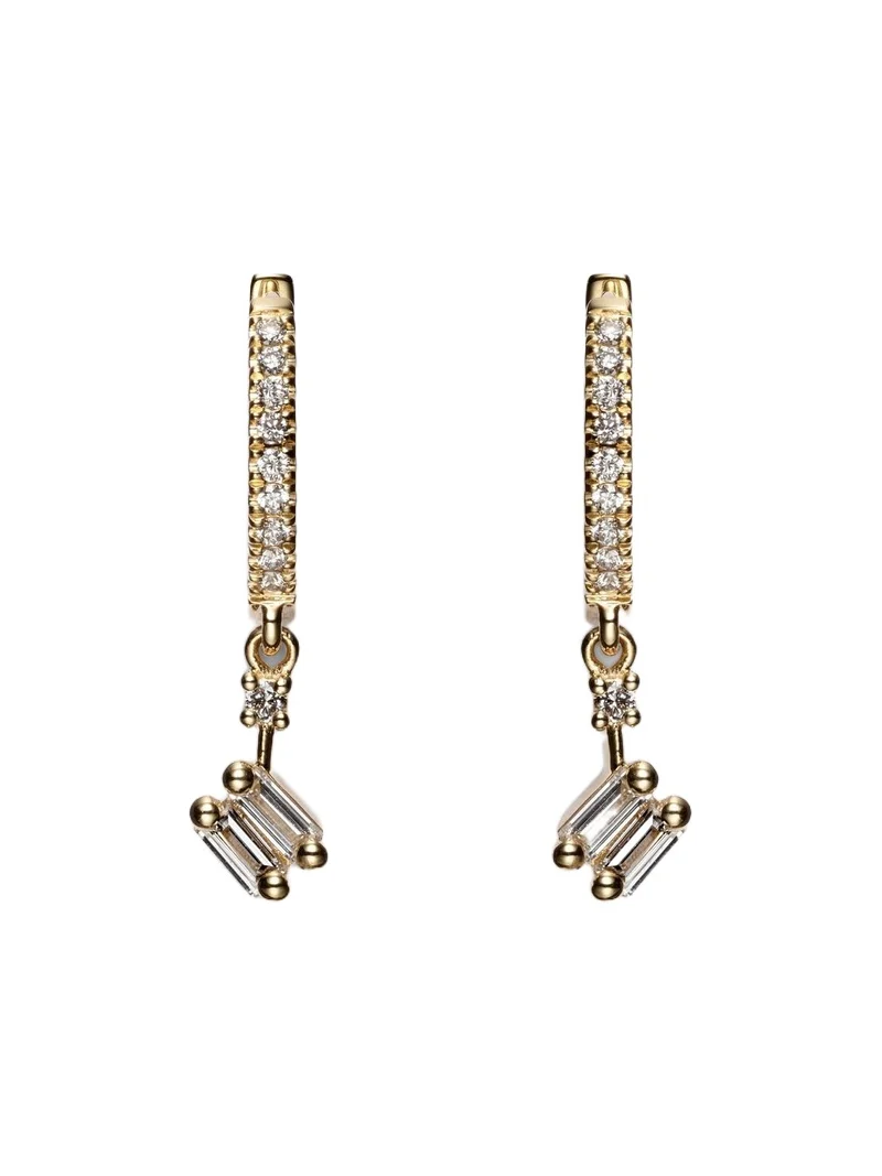 18kt gold drop earrings with diamonds 18kt gold drop earrings with diamonds