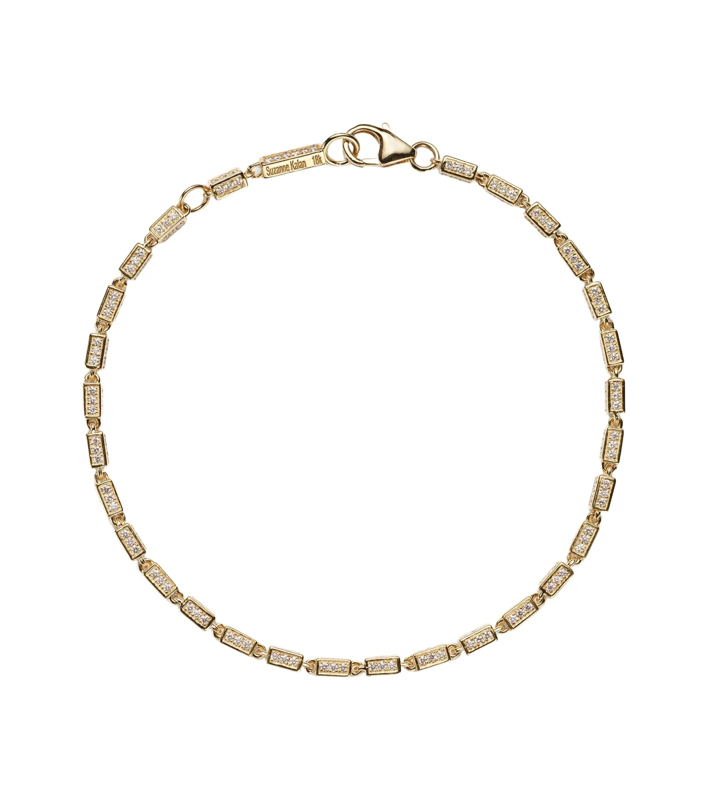 Block-Chain Mini 18kt gold bracelet with diamonds Block-Chain Mini 18kt gold bracelet with diamonds
