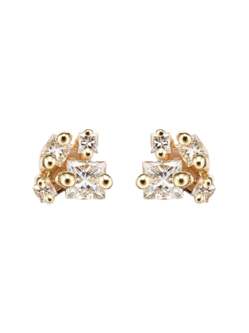 18kt gold earrings with diamonds