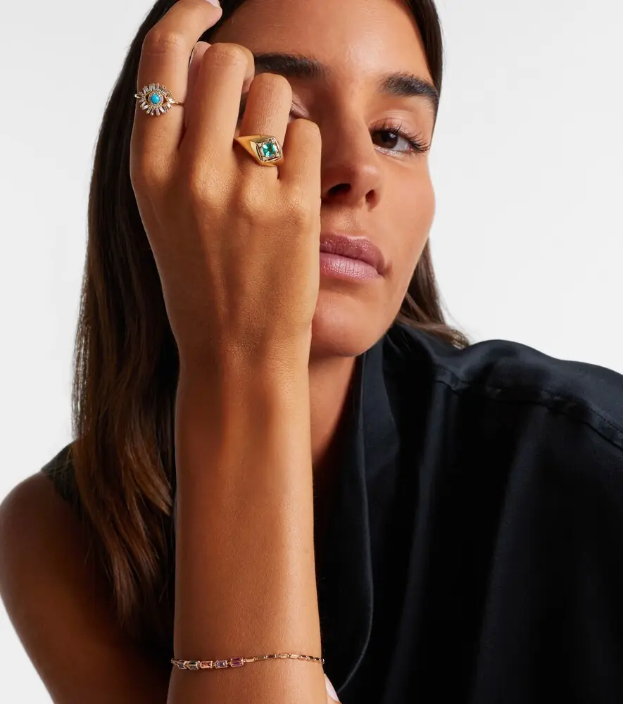 Suzanne Kalan Evil Eye Mini 18kt gold ring with turquoise and diamonds | Thumbnail 4 Suzanne Kalan Evil Eye Mini 18kt gold ring with turquoise and diamonds | Thumbnail 4