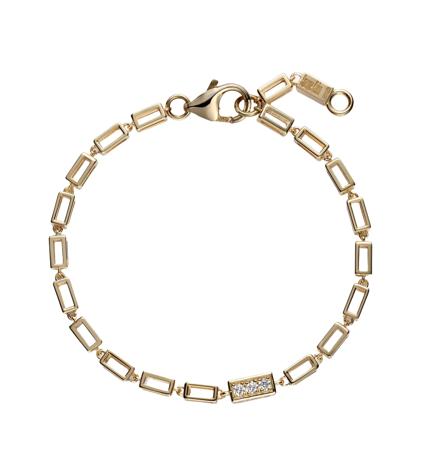 Block-Chain 18kt gold bracelet with diamonds Block-Chain 18kt gold bracelet with diamonds