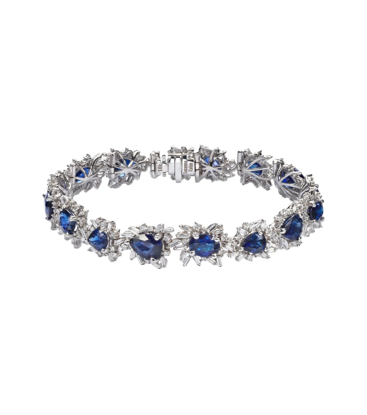 18kt white gold tennis bracelet with sapphires and diamonds 18kt white gold tennis bracelet with sapphires and diamonds
